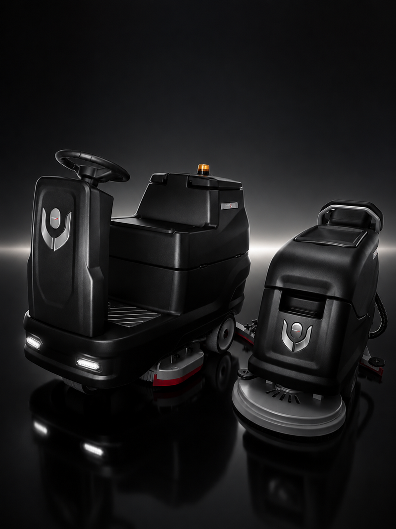 TitanX Power Clean Pro Bundle HELIOS 19" Self-Propelled Walk-Behind + EOS 26" Ride-On Commercial Floor Scrubbers Includes 3-Year Warranty & U.S. Support